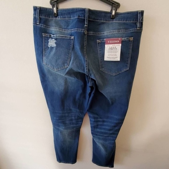 Vigoss Marley super skinny stretch distressed jeans plus size 18W 22W new!!! - Picture 5 of 16